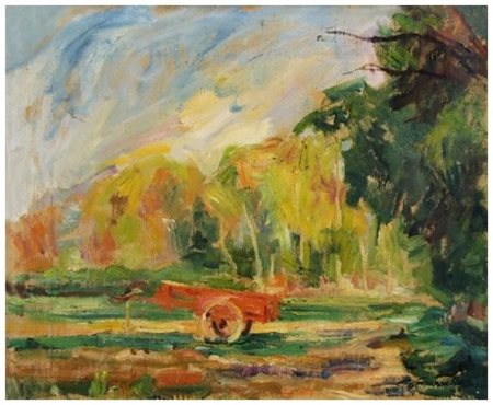 SALVATORE PIZZARELLO Sarajevo (Bosnia) 1906 - Pisa 1969 Carro a San Rossore...