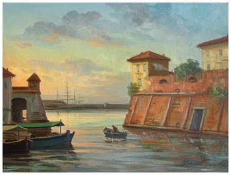 GIOVANNI FREDUCCI Livorno 1919 - Livorno 1979 Vecchi macelli, anni ‘50 Olio...