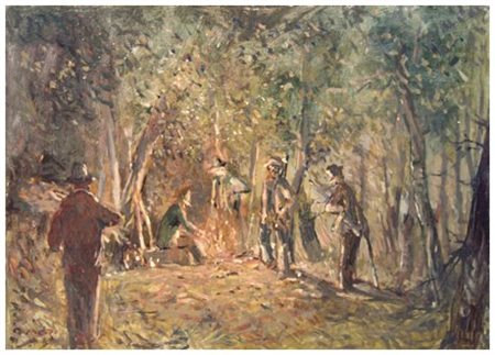 FRANCESCO MARIA PIERI Castagneto Carducci 1941 - 1989 Cacciatori alla sosta,...