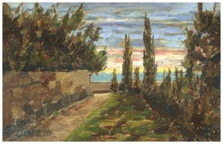 GIULIO CESARE VINZIO Livorno 1881 - Milano 1940 Senza titolo Olio su cartone...
