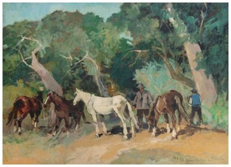 CARLO DOMENICI Livorno 1898 - Valdana di Portoferraio 1981 Senza titolo Olio...