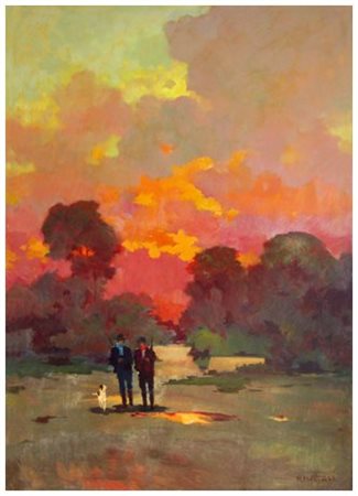 RENATO NATALI Livorno 1883 - Livorno 1979 Senza titolo Olio su tavola 70 x...