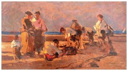 LUDOVICO TOMMASI Livorno 1866 - Firenze 1941 Senza titolo Olio su cartone...