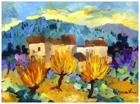 RENZO MERCATINI Chianni 1924 - Livorno 1984 Salici rossi Olio su tela 60 x...