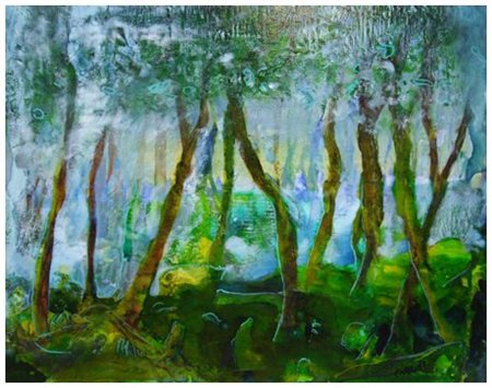 ROBERT CARROLL Painesville (Stati Uniti) 1934 Wild wood Olio su tavola 51 x...