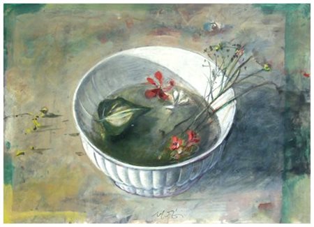 MARIO MADIAI Livorno 1944 Senza titolo Olio su carta applicata a cartone 22,7...