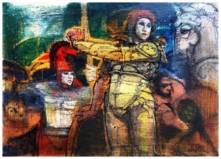 RAFFAELE DE ROSA Podenzana 1940 Senza titolo Olio su tela 25 x 35. Firma in...