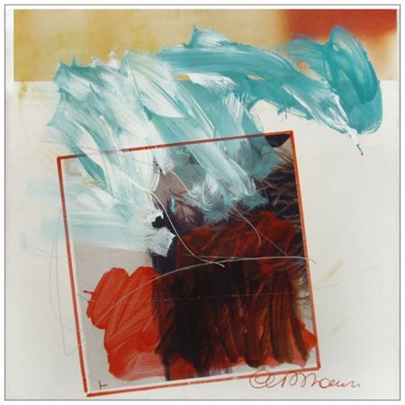 ANTONIO DEL DONNO Benevento 1927 Senza titolo Olio, t.m. e collage su tela 70...