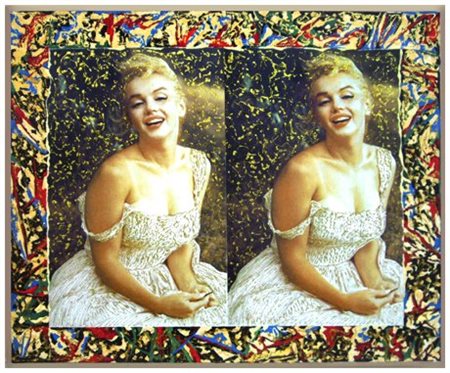 J.F.G. ROTERE 6 Roma 1953 Marilyn Monroe Pittura, t.m. e collage su tela 50 x...