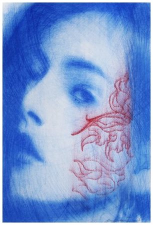 OMAR GALLIANI Montecchio Emilia 1954 Blu, soltanto blu Pastelli policromi su...