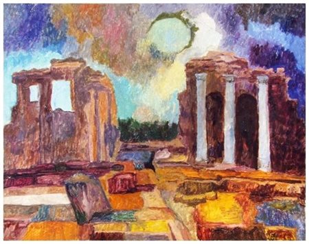 ADRIANA PINCHERLE Roma 1909 - Firenze 1996 Senza titolo, 1970 Olio su tela...