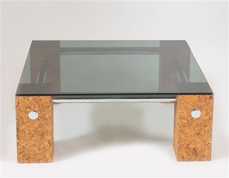 MARTIN VISSER (Attribuito) Tavolino da salotto con struttura tubolare in...