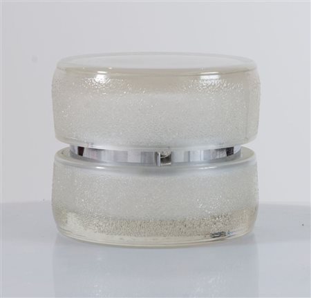 EUGENIO GENTILI TEDESCHI Lampada da tavolo con struttura in metallo e vetro...