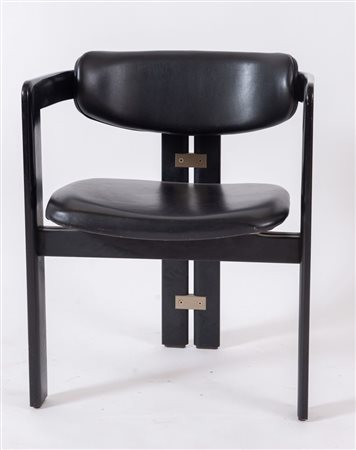 TOBIA SCARPA Sedia in legno e metallo con rivestimento in pelle modello...