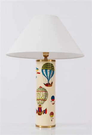 PIERO FORNASETTI Lampada da tavolo con struttura in metallo e ottone della...