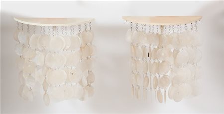 VERNER PANTON Coppia di applique con struttura in metallo e dischi in...