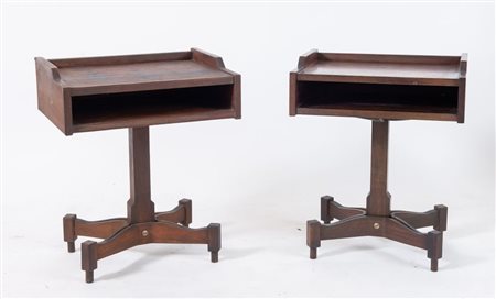 CLAUDIO SALOCCHI Coppia di comodini in legno di palissandro e dettagli in...