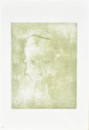 Ernesto Treccani SENZA TITOLO incisione su carta, cm 50x35 (lastra cm 32x25)...