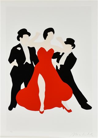 Marco Lodola TANGO serigrafia su carta, cm 100x70; es. 154/200 firma