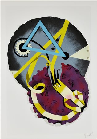 Gianantonio Abate SENZA TITOLO serigrafia su carta, cm 100x70; es. 152/200 firma