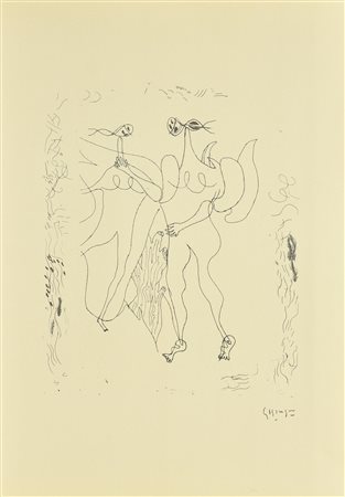 Georges Braque SUJET DE THEOGONIE D'HESIODE litografia su carta (d'apres), cm...