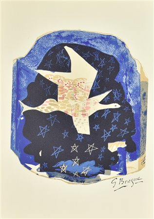 Georges Braque L'OISEAU DANS LE CIEL litografia su carta (d'apres), cm...
