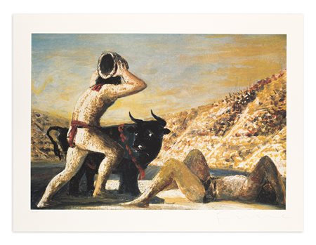 SALVATORE FIUME (1915-1997) - Entello vittorioso sacrifica il toro a Erice