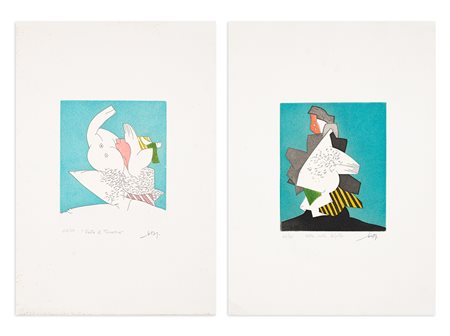 GIANNI DOVA (1925-1991) - Lotto unico composto da 2 opere grafiche