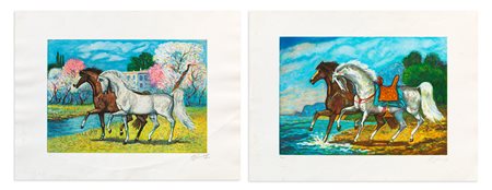 GIOVAN FRANCESCO GONZAGA (1921-2007) - Lotto unico composto da 2 opere grafiche