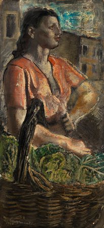 ARNALDO CARPANETTI (1898-1969) - Donna con cesto, 1945