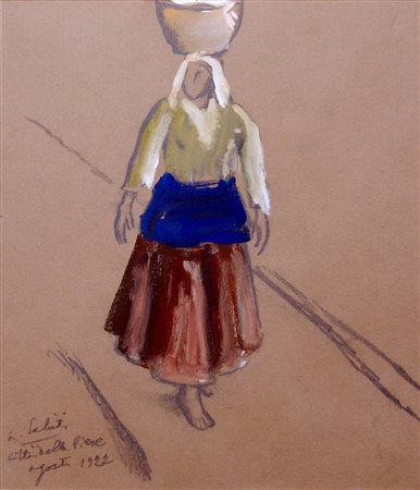 ALBERTO SALIETTI, Donna con canestro di Città della Pieve, 1922
