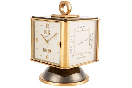 Imexal - Imexal desk clock with calendar, thermometer, hygrometer and barometer, ‘60s