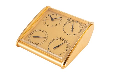 Imhof - Imhof desk clock with alarm, date, barometer and thermometer, ‘60s