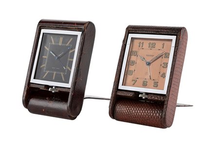 Jaeger-LeCoultre - Lot of two Jaeger-LeCoultre travel clocks with alarm, ‘50s