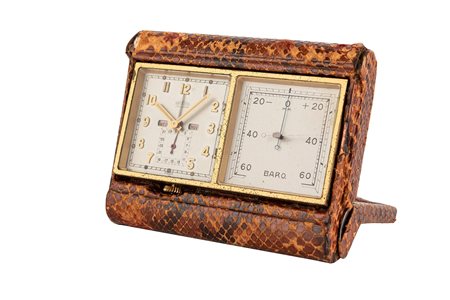 Angelus - Angelus travel clock with alarm, calendar and barometer, ‘50s