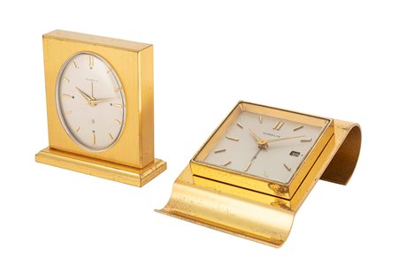 Gubelin - Lot of two Gubelin desk clocks with alarm, ‘60s