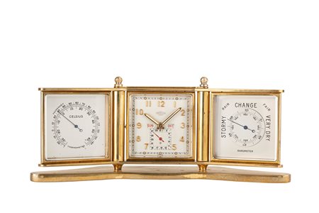 Angelus - Angelus desk clock with alarm, calendar, thermometer and barometer, ‘60s