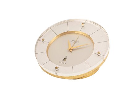 Tissot - Tissot retailed by Birks desk clock with alarm and date, ‘60s
