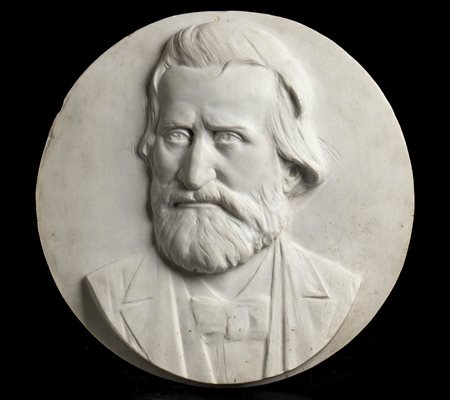 VERDI, Giuseppe (Le Roncole, 10 ottobre 1813 – Milano, 27 gennaio 1901): Bassorilievo in marmo