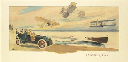 Le Moteur E.N.V. - Marguerite Gamy: Litografia