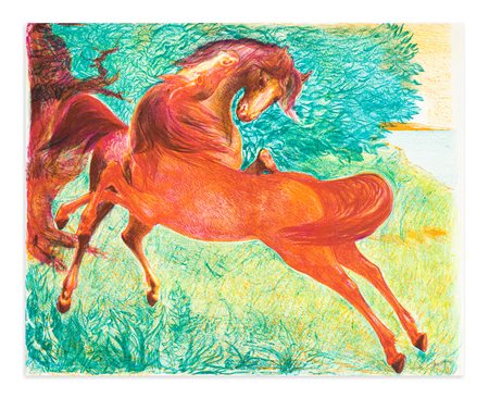 ALIGI SASSU (1912-2000) - I due cavalli rossi, 1973