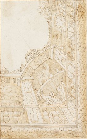 ANSALDO GIOVANNI ANDREA (ambito di) 1584-1638 "Studio per soffitto" 19,5x12...