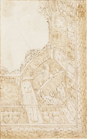 ANSALDO GIOVANNI ANDREA (ambito di) 1584-1638 "Studio per soffitto" 19,5x12...