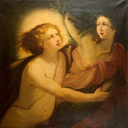 PITTORE ANONIMO DELL'800 "Scena mitologica" 105x103olio su tela