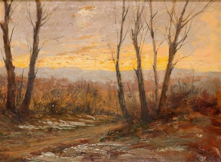 PIUMATI GIOVANNI Bra(CN) 1850 - 1915 Col San Giovanni(TO) "Paesaggio al...