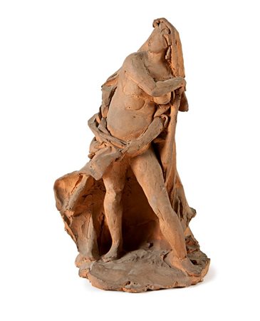AUDAGNA VIRGILIO Torino 1903 - 1995 "Figura femminile" H. cm 26, scultura in...