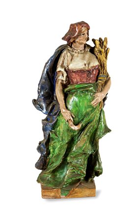 AUDAGNA VIRGILIO Torino 1903 - 1995 "Contadina" H. cm 21, scultura in...