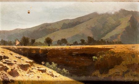 LOJACONO FRANCESCO Palermo 1841 - 1915 "Paesaggio siciliano" 18x28 olio su...
