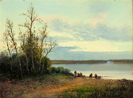 PISANO GIOVANNI Sevi (NU) 1875 - 1964 Torino "Sera d'autunno" ottobre 1928...