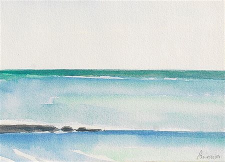 BIASION RENZO Treviso 1914 - 1997 Firenze "Marina" 13x18,5 acquerello su...